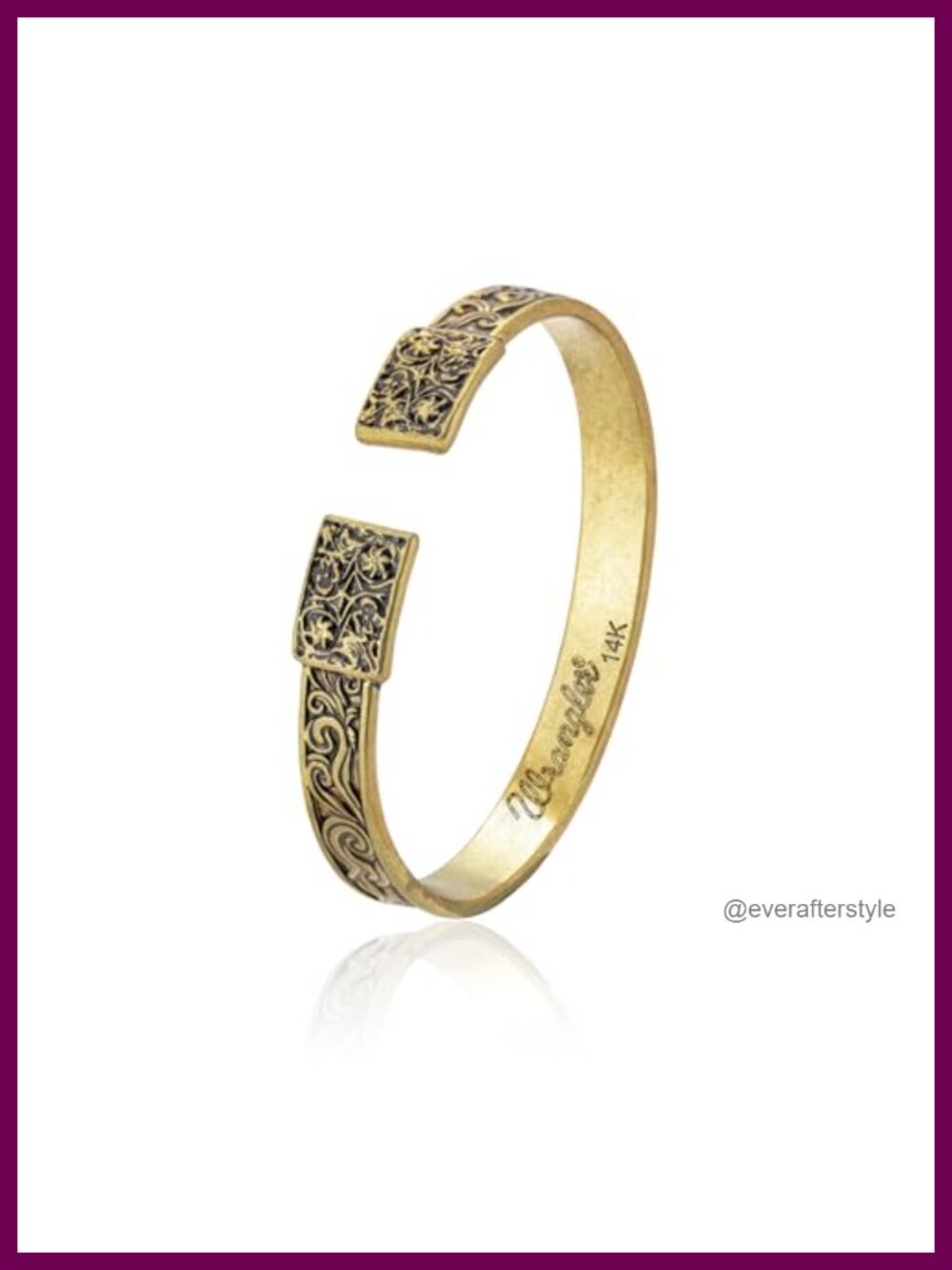 Wrangler Texas Cuff Bracelet Carved Floral Western Jewelry for Women
